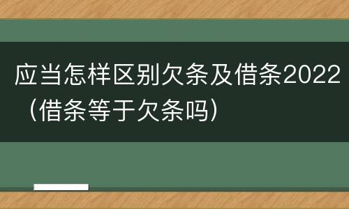 应当怎样区别欠条及借条2022（借条等于欠条吗）