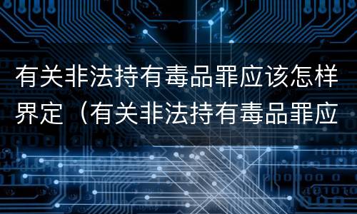 有关非法持有毒品罪应该怎样界定（有关非法持有毒品罪应该怎样界定罪名）