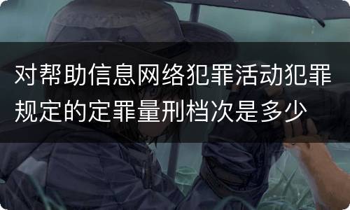 对帮助信息网络犯罪活动犯罪规定的定罪量刑档次是多少