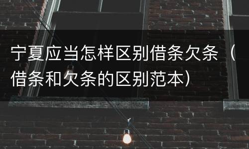 宁夏应当怎样区别借条欠条（借条和欠条的区别范本）