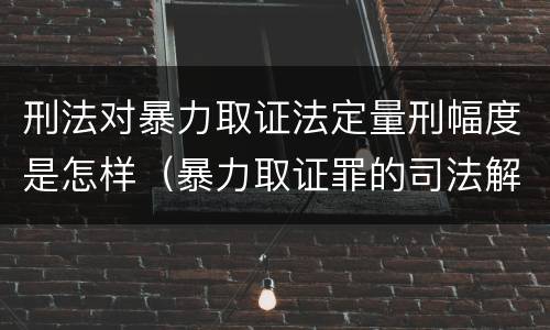 刑法对暴力取证法定量刑幅度是怎样（暴力取证罪的司法解释）