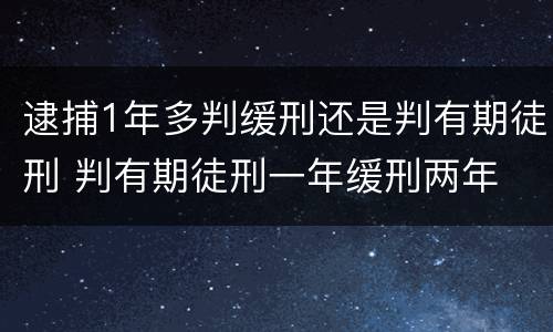 逮捕1年多判缓刑还是判有期徒刑 判有期徒刑一年缓刑两年