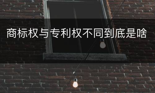 商标权与专利权不同到底是啥