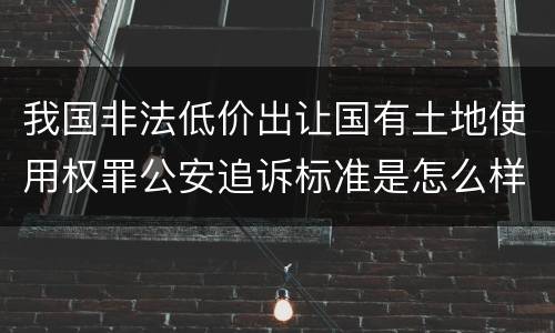我国非法低价出让国有土地使用权罪公安追诉标准是怎么样规定