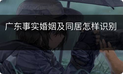 广东事实婚姻及同居怎样识别