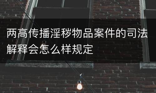 两高传播淫秽物品案件的司法解释会怎么样规定
