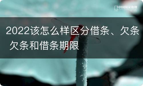 2022该怎么样区分借条、欠条 欠条和借条期限