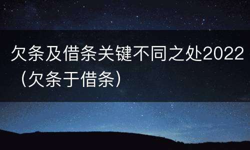 欠条及借条关键不同之处2022（欠条于借条）