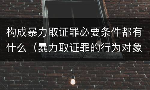 构成暴力取证罪必要条件都有什么（暴力取证罪的行为对象）