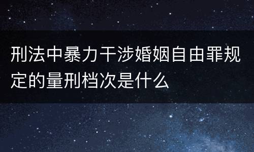 刑法中暴力干涉婚姻自由罪规定的量刑档次是什么