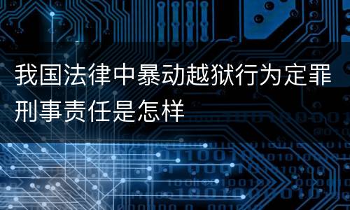 我国法律中暴动越狱行为定罪刑事责任是怎样