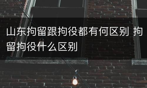 山东拘留跟拘役都有何区别 拘留拘役什么区别