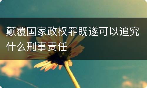 颠覆国家政权罪既遂可以追究什么刑事责任