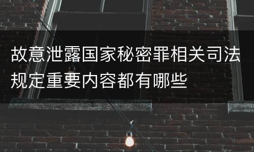 故意泄露国家秘密罪相关司法规定重要内容都有哪些
