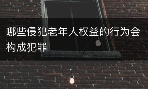哪些侵犯老年人权益的行为会构成犯罪