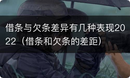 借条与欠条差异有几种表现2022（借条和欠条的差距）