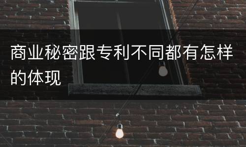 商业秘密跟专利不同都有怎样的体现