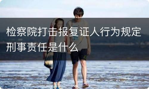 检察院打击报复证人行为规定刑事责任是什么