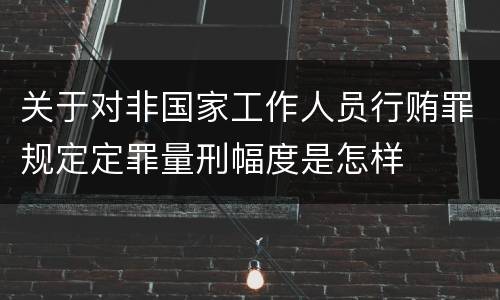 关于对非国家工作人员行贿罪规定定罪量刑幅度是怎样