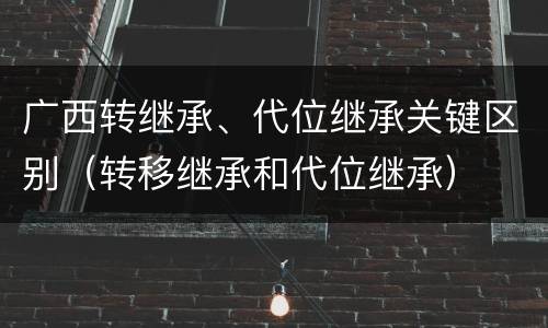广西转继承、代位继承关键区别（转移继承和代位继承）