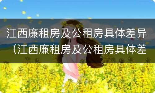 江西廉租房及公租房具体差异(江西廉租房及公租房具体差异在哪)