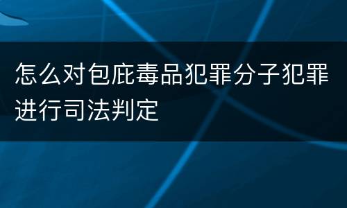 怎么对包庇毒品犯罪分子犯罪进行司法判定
