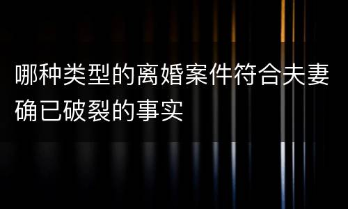 哪种类型的离婚案件符合夫妻确已破裂的事实