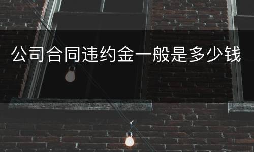 公司合同违约金一般是多少钱