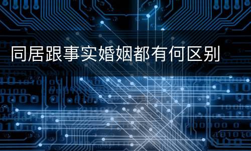 同居跟事实婚姻都有何区别