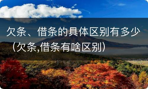 欠条、借条的具体区别有多少（欠条,借条有啥区别）