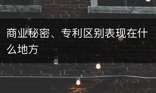 商业秘密、专利区别表现在什么地方