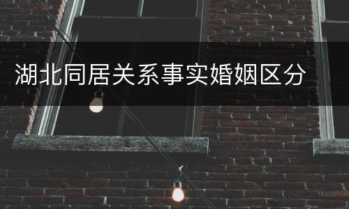 湖北同居关系事实婚姻区分