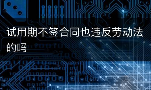 试用期不签合同也违反劳动法的吗