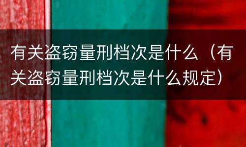 有关盗窃量刑档次是什么（有关盗窃量刑档次是什么规定）