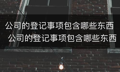 公司的登记事项包含哪些东西 公司的登记事项包含哪些东西和项目