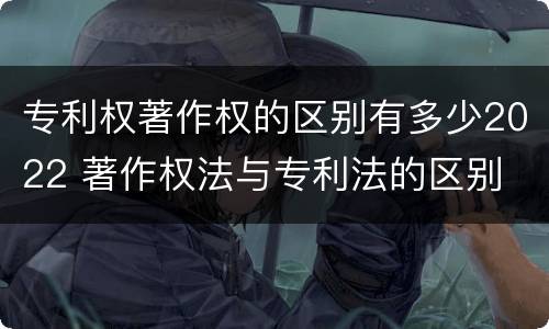 专利权著作权的区别有多少2022 著作权法与专利法的区别