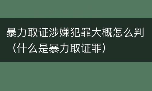 暴力取证涉嫌犯罪大概怎么判（什么是暴力取证罪）