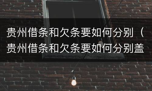 贵州借条和欠条要如何分别（贵州借条和欠条要如何分别盖章）
