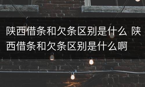 陕西借条和欠条区别是什么 陕西借条和欠条区别是什么啊