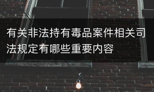 有关非法持有毒品案件相关司法规定有哪些重要内容