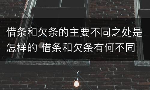 借条和欠条的主要不同之处是怎样的 借条和欠条有何不同