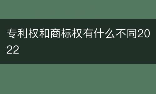 专利权和商标权有什么不同2022