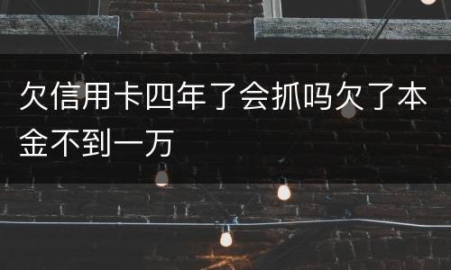 欠信用卡四年了会抓吗欠了本金不到一万