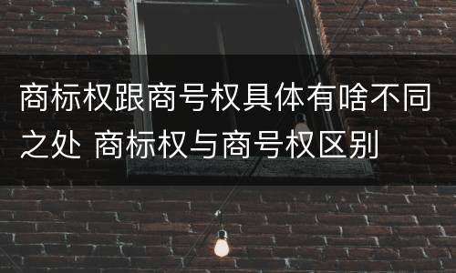 商标权跟商号权具体有啥不同之处 商标权与商号权区别