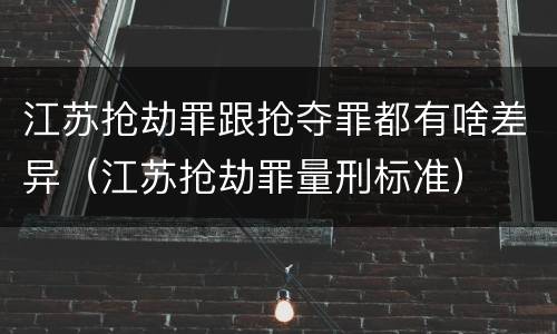 江苏抢劫罪跟抢夺罪都有啥差异（江苏抢劫罪量刑标准）