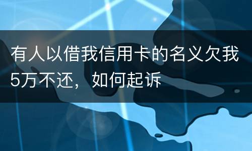 有人以借我信用卡的名义欠我5万不还，如何起诉