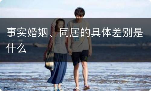 事实婚姻、同居的具体差别是什么