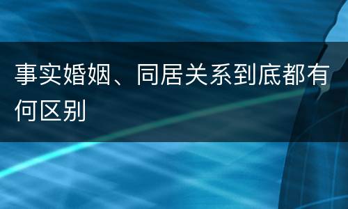 事实婚姻、同居关系到底都有何区别