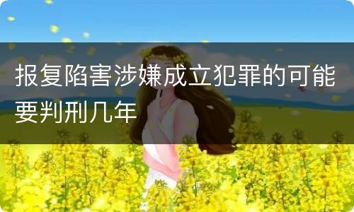 报复陷害涉嫌成立犯罪的可能要判刑几年