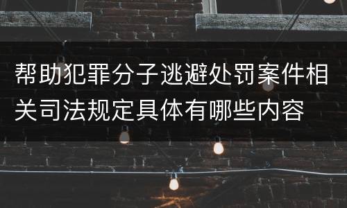 帮助犯罪分子逃避处罚案件相关司法规定具体有哪些内容